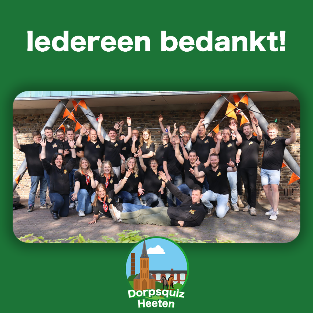 Iedereen bedankt 🧡